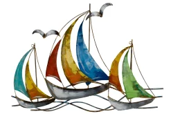 Wanddeko Metall 'Segel der Farben' 100x75x3cm