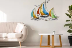 Wanddeko Metall 'Segel der Farben' 100x75x3cm