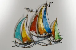 Wanddeko Metall 'Segel der Farben' 100x75x3cm