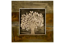 Wanddeko Metall 'Silver Giant' 55x55x3,5cm