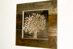 Wanddeko Metall 'Silver Giant' 55x55x3,5cm