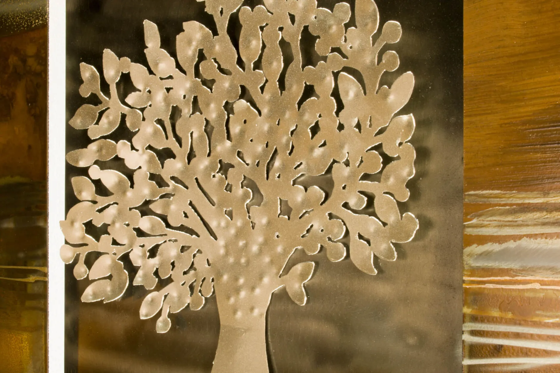 Wanddeko Metall 'Silver Giant' 55x55x3,5cm