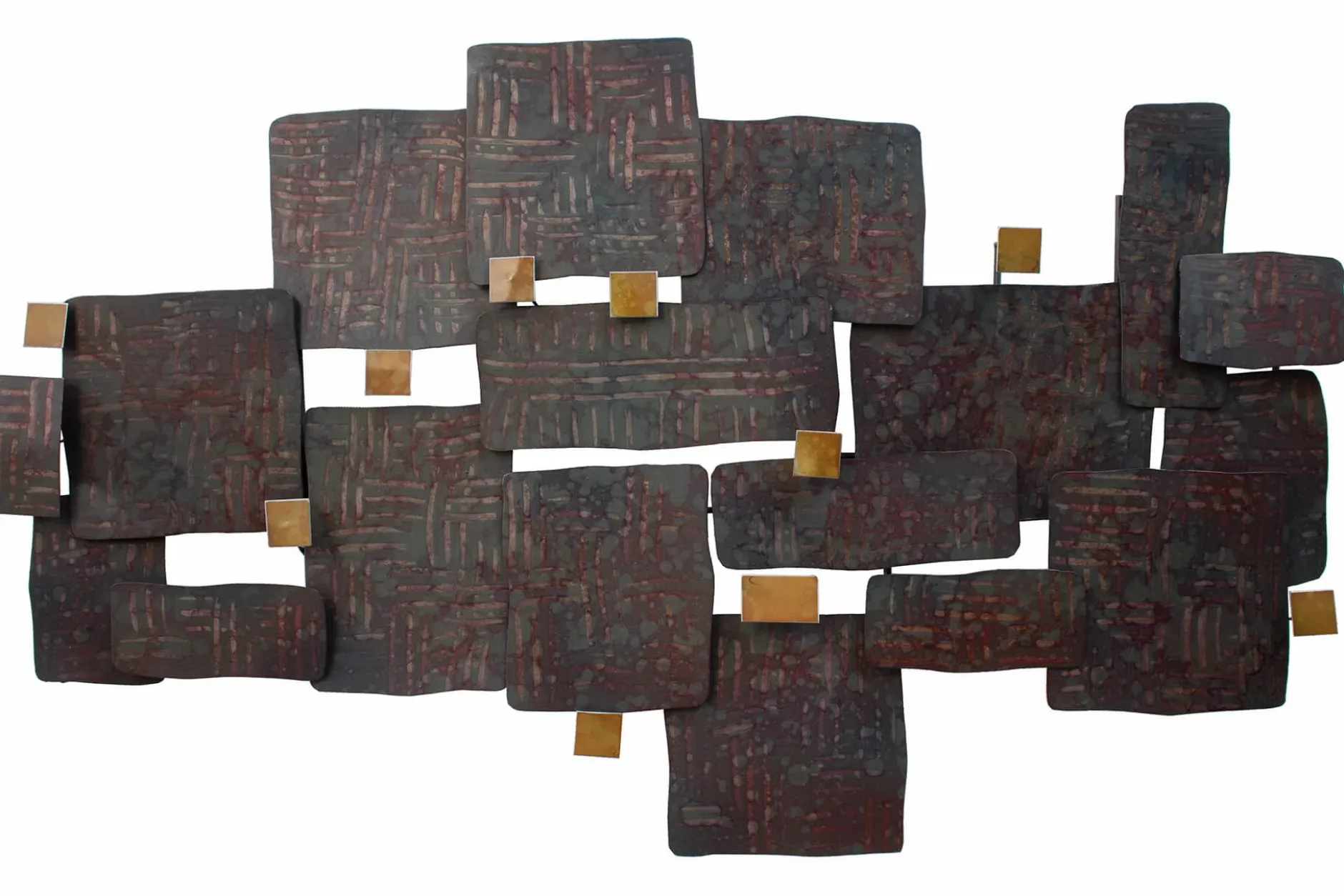 Wanddeko Metall 'Stone Collage' 103,5x62x6,5cm