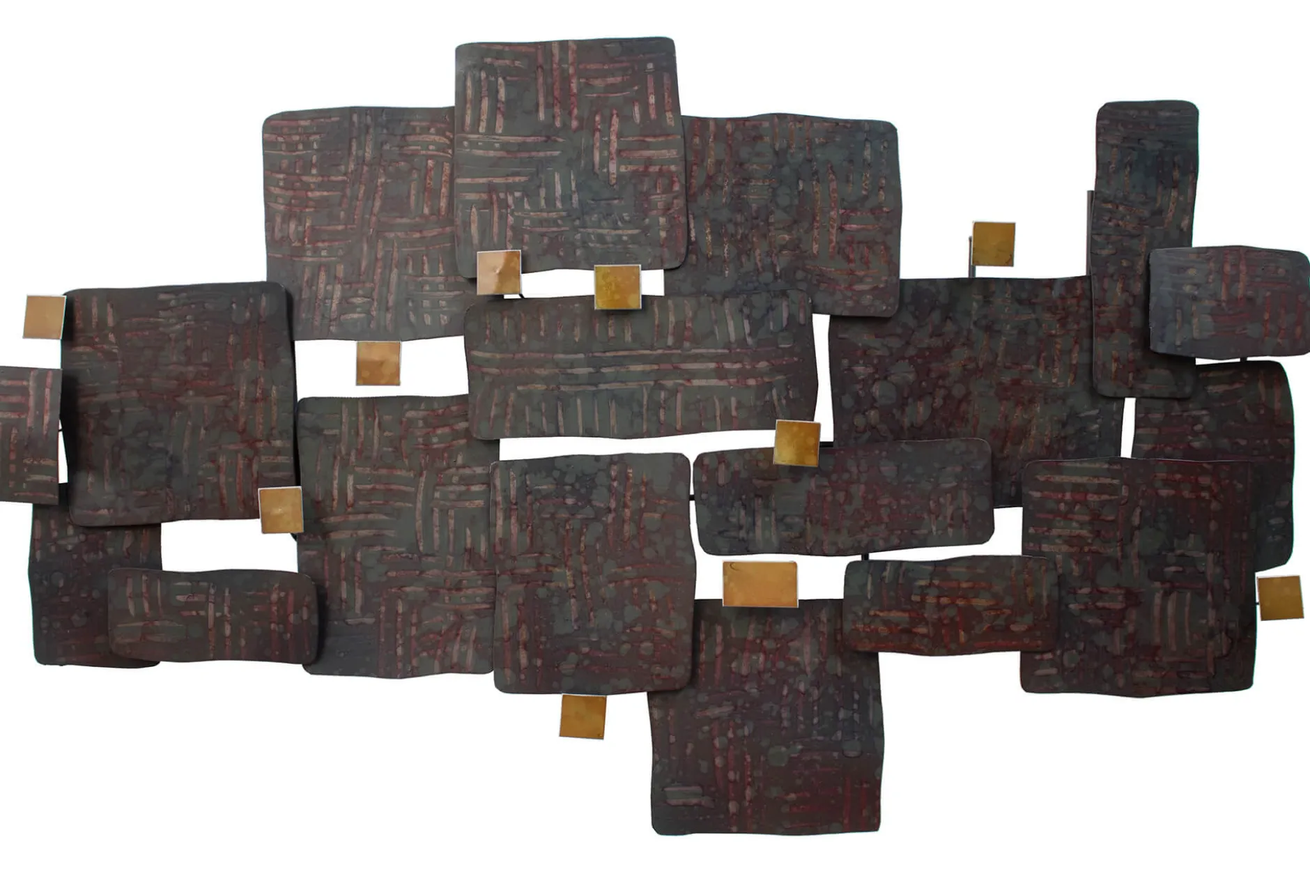 Wanddeko Metall 'Stone Collage' 103,5x62x6,5cm