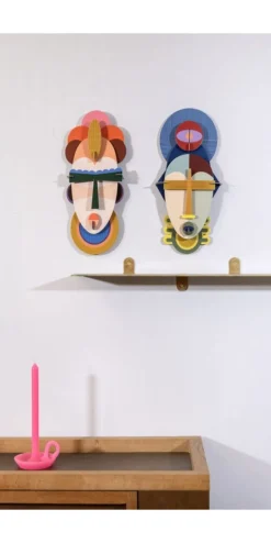 Wanddeko Papier 'Abstraktes Gesicht'