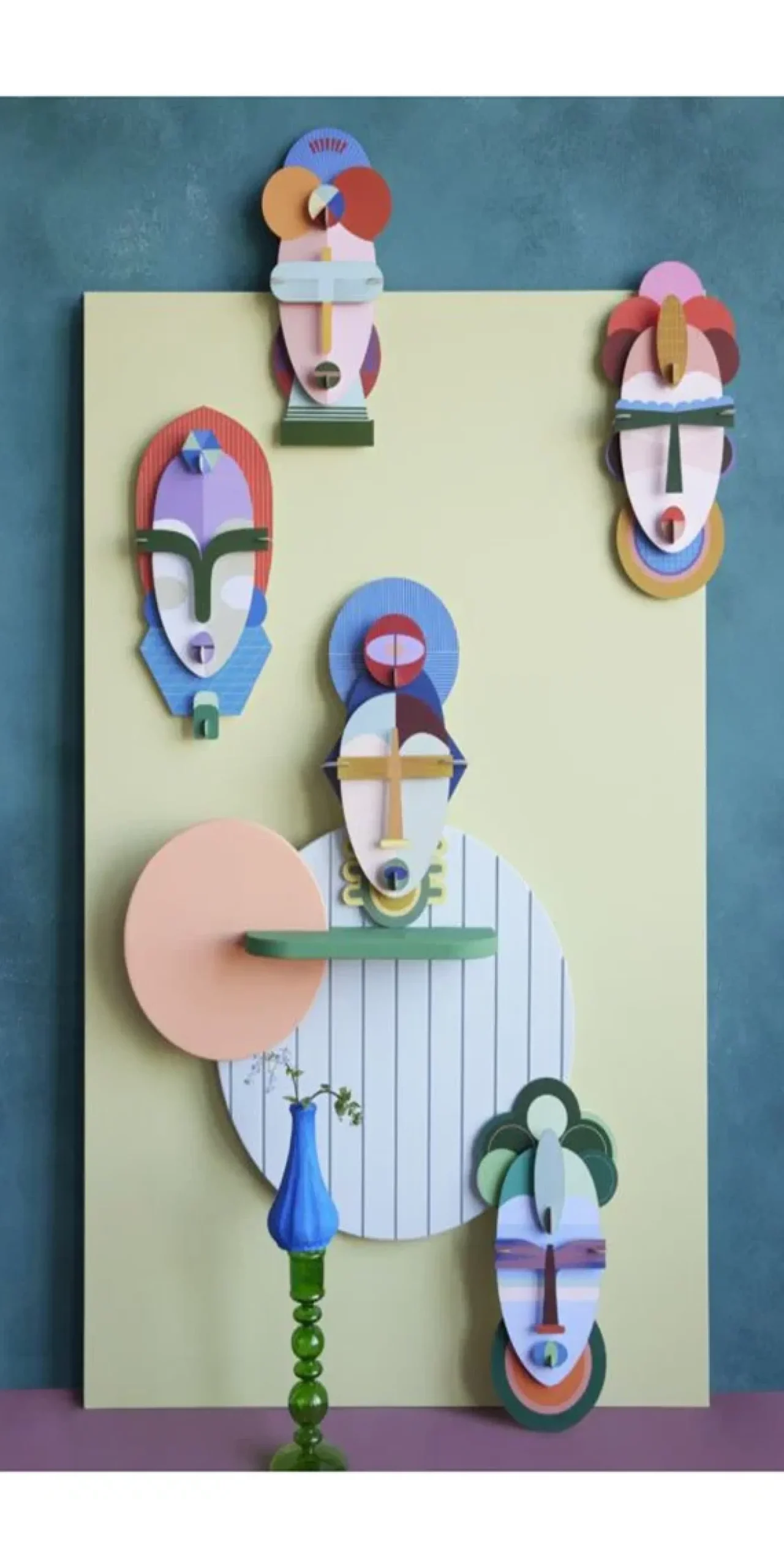 Wanddeko Papier 'Abstraktes Gesicht'
