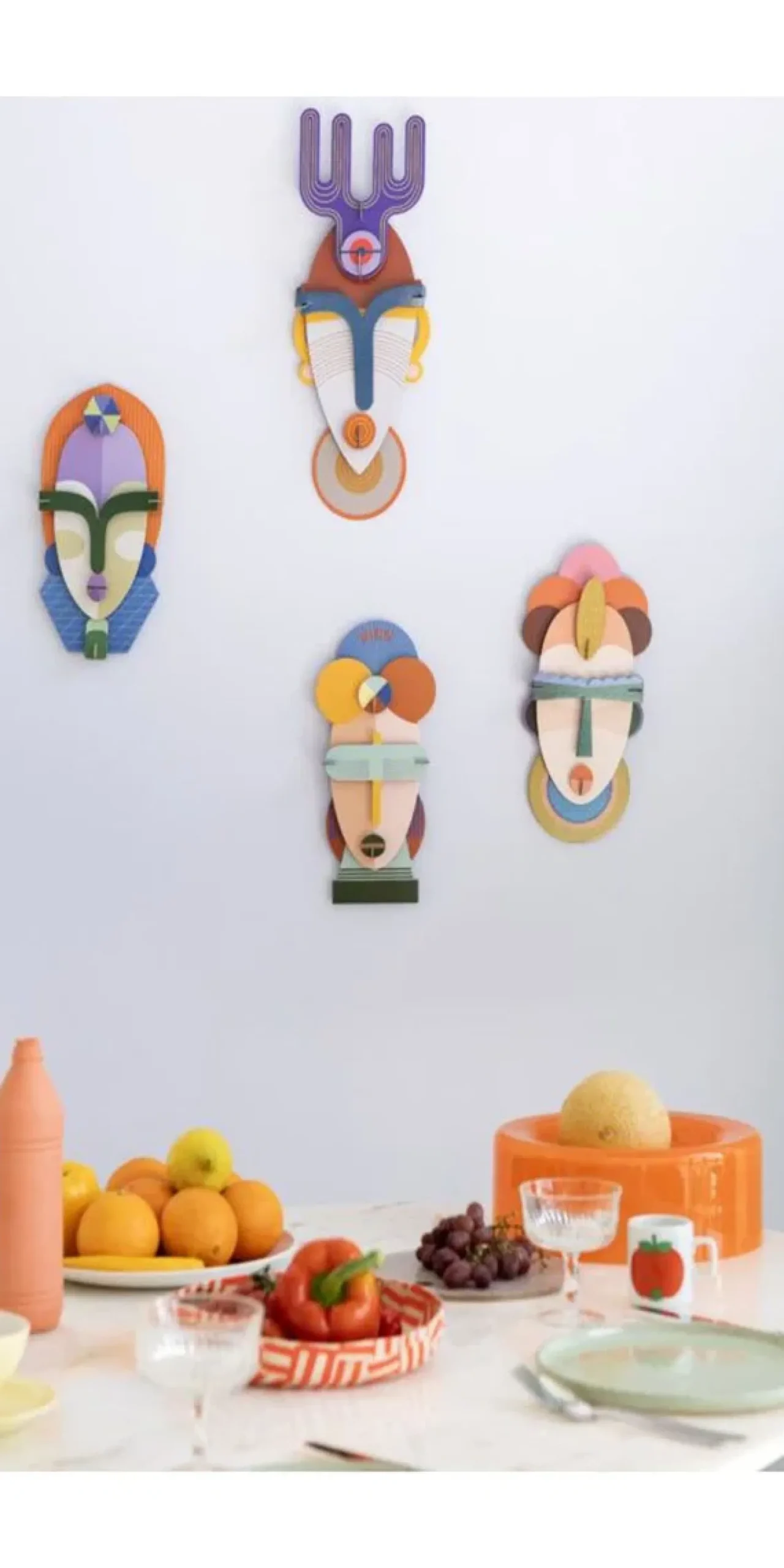 Wanddeko Papier 'Abstraktes Gesicht'
