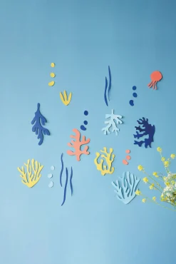 Wanddeko Papier 'Algen-Koralle'