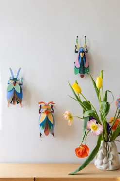 Wanddeko Papier 'Azurflügel-Käfer'