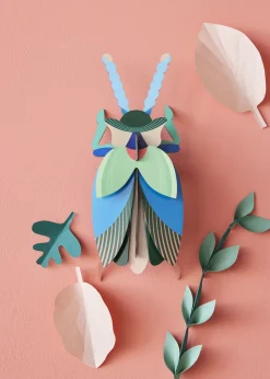 Wanddeko Papier 'Azurflügel-Käfer'