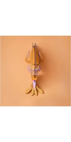 Wanddeko Papier 'Bernstein-Garnele'