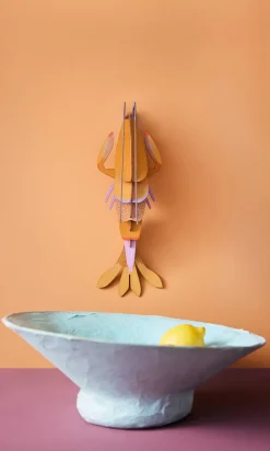 Wanddeko Papier 'Bernstein-Garnele'