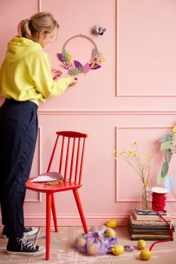 Wanddeko Papier 'Blumiger Schmetterling'