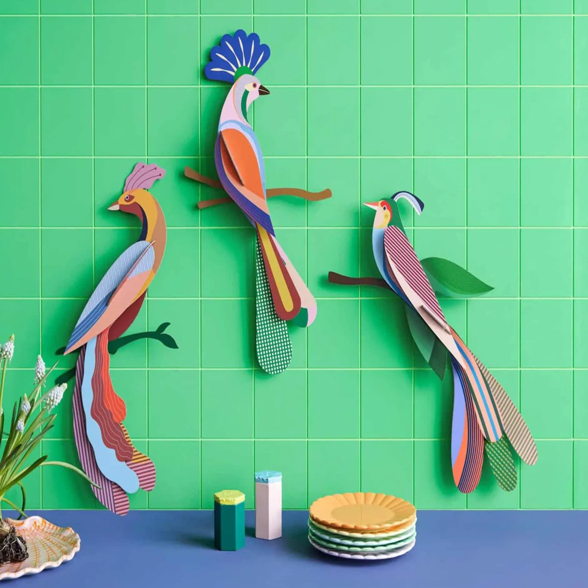 Wanddeko Papier 'Exotischer Vogel'