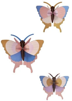 Wanddeko Papier 'Gedämpftes Flügel-Trio'