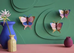 Wanddeko Papier 'Gedämpftes Flügel-Trio'