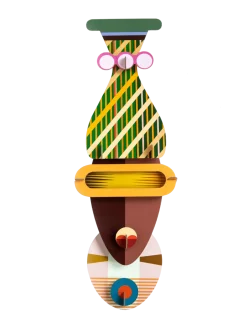 Wanddeko Papier 'Gemusterte Maske'