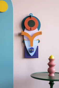 Wanddeko Papier 'Geometrische Stammesmaske'