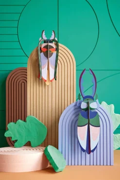 Wanddeko Papier 'Geweihkäfer'