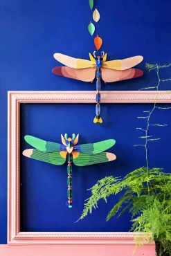 Wanddeko Papier 'Jade-Libelle'