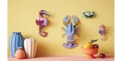 Wanddeko Papier 'Karmesinrotes Seepferdchen'