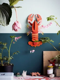 Wanddeko Papier 'Karmesinroter Hummer'