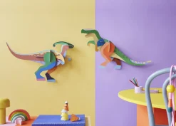 Wanddeko Papier 'Leuchtender T-Rex-Bastelspaß'