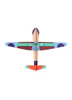 Wanddeko Papier 'Leuchtendes Papierflugzeug'