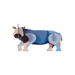 Wanddeko Papier 'Leuchtendes Nashorn'