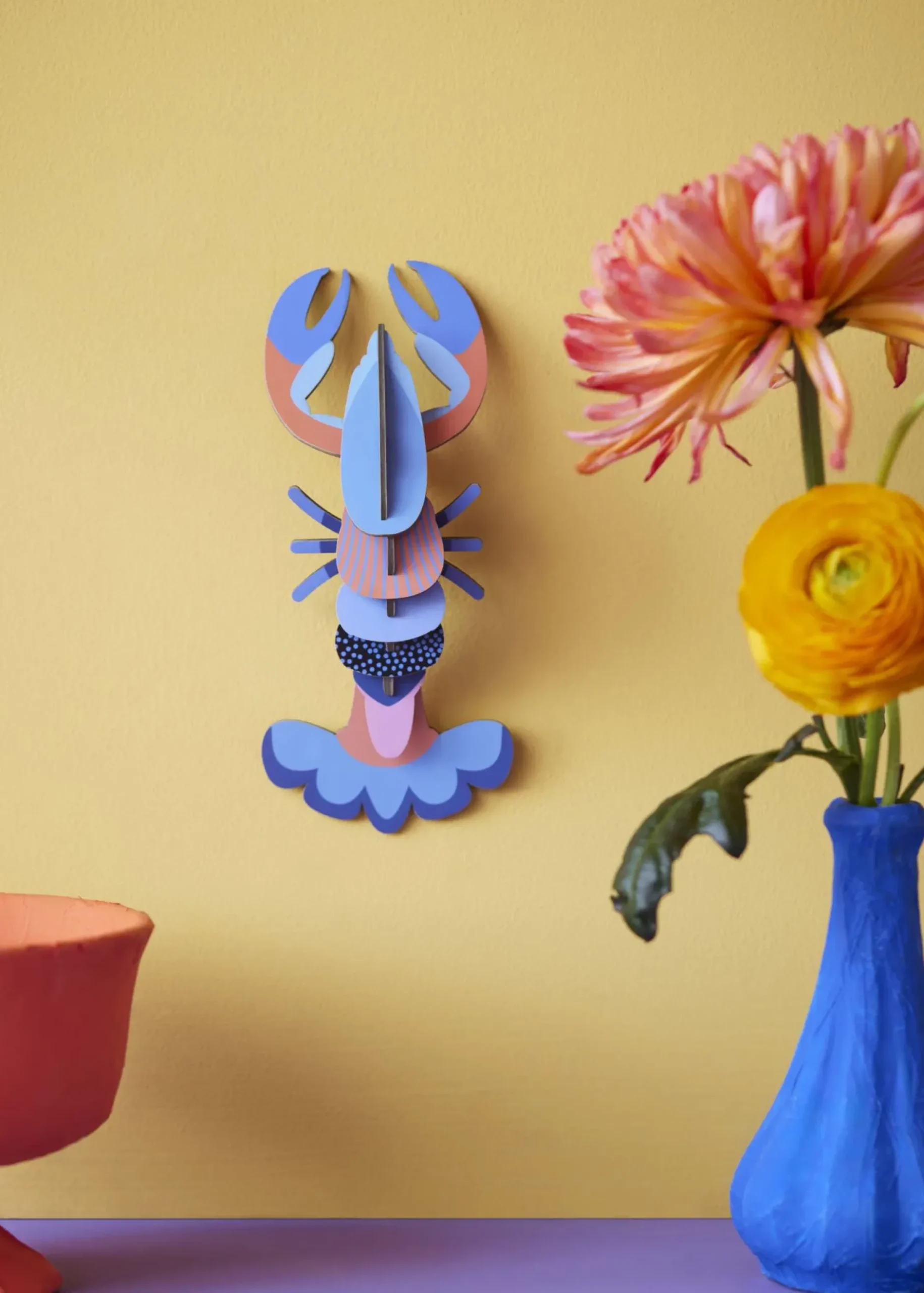 Wanddeko Papier 'Moderner Hummer'