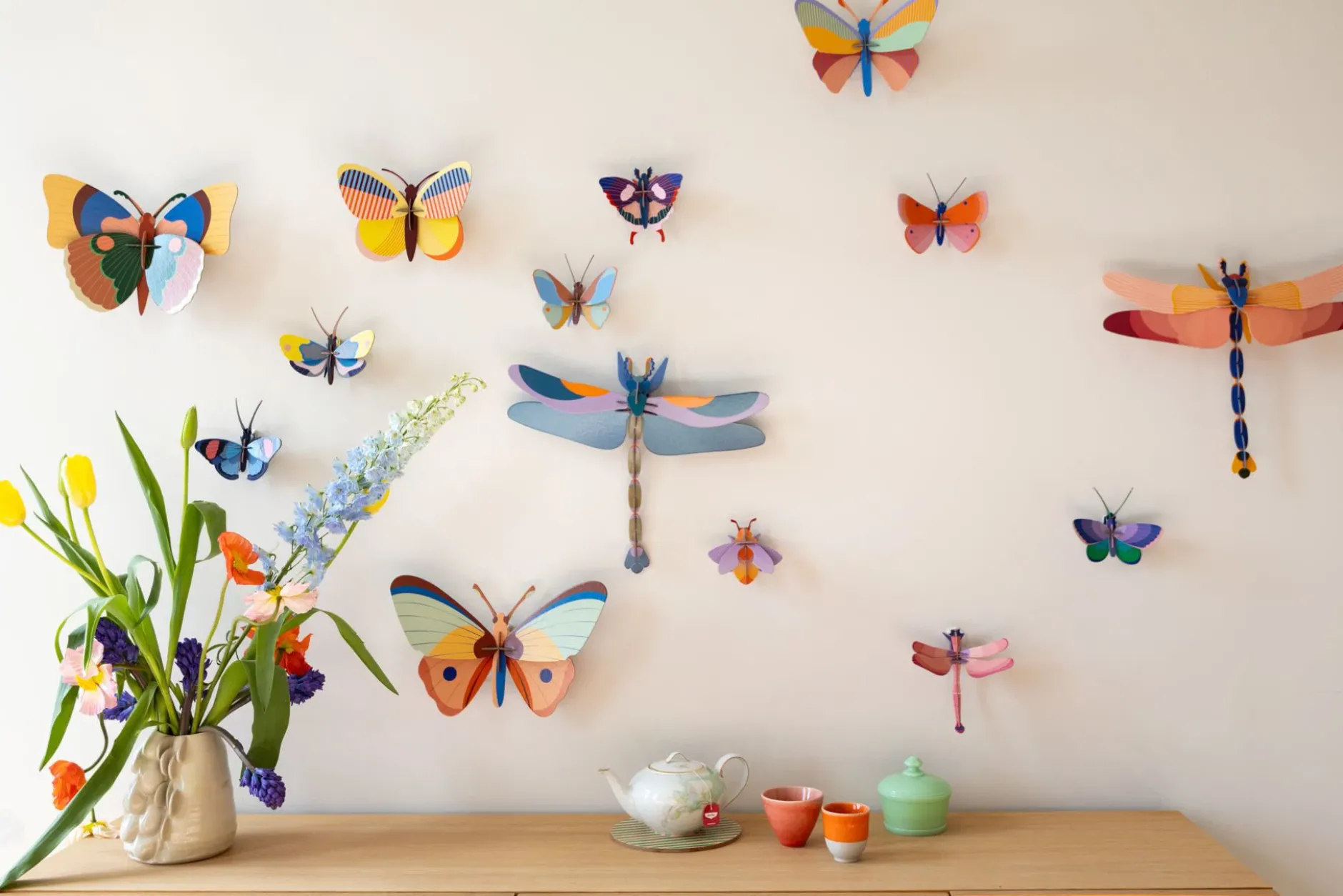 Wanddeko Papier 'Moderner Schmetterling'