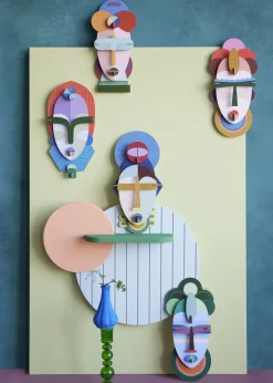 Wanddeko Papier 'Moderne Stammesmaske'