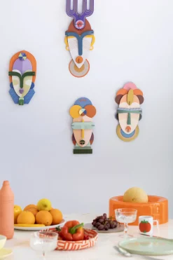 Wanddeko Papier 'Moderne Stammesmaske'