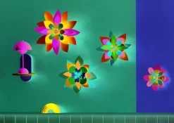 Wanddeko Papier 'Papierblumen-Blüte'