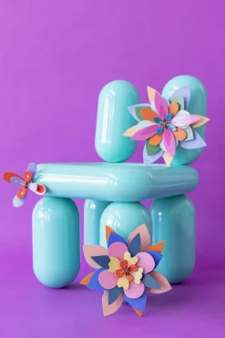 Wanddeko Papier 'Papierblumen-Blüte'