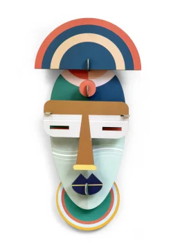 Wanddeko Papier 'Regenbogenmaske'