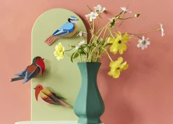 Wanddeko Papier 'Rotkehlchen-Duo'