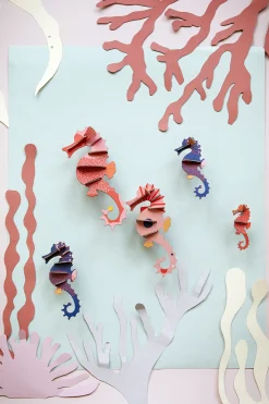 Wanddeko Papier 'Seepferdchen-Set'