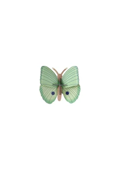 Wanddeko Papier 'Smaragd-Schmetterlings-Trio'