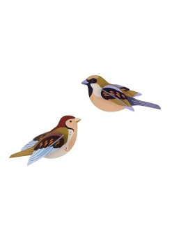 Wanddeko Papier 'Spatzen-Duo'