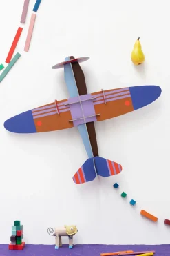 Wanddeko Papier 'Vintage-Papierflugzeug'