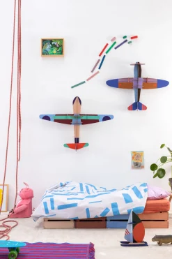 Wanddeko Papier 'Vintage-Papierflugzeug'