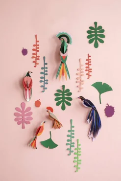Wanddeko Papier 'Vogel-Set'