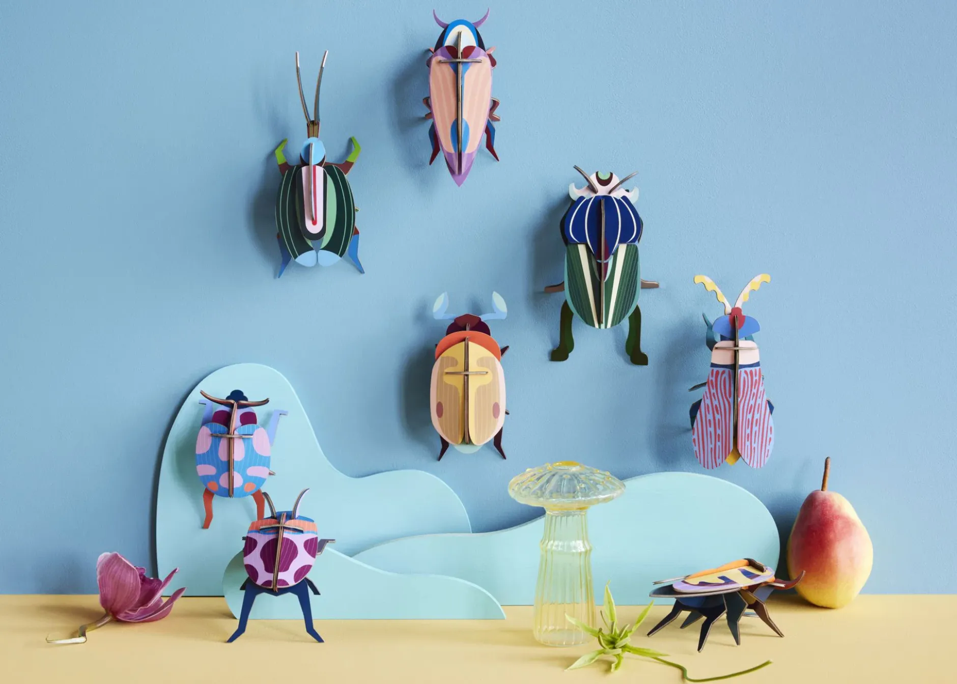 Wanddeko Papier 'Zitronenkäfer'