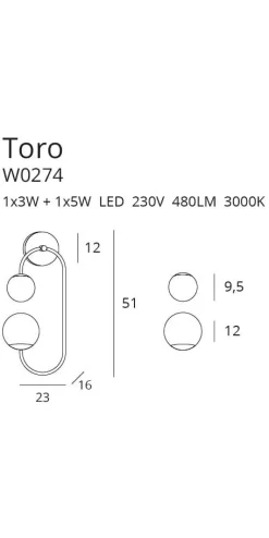 Wandleuchte 'Toro W'