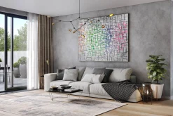 XXL Gemälde 'Polychrome Blueprint' | Handgemaltes Unikat