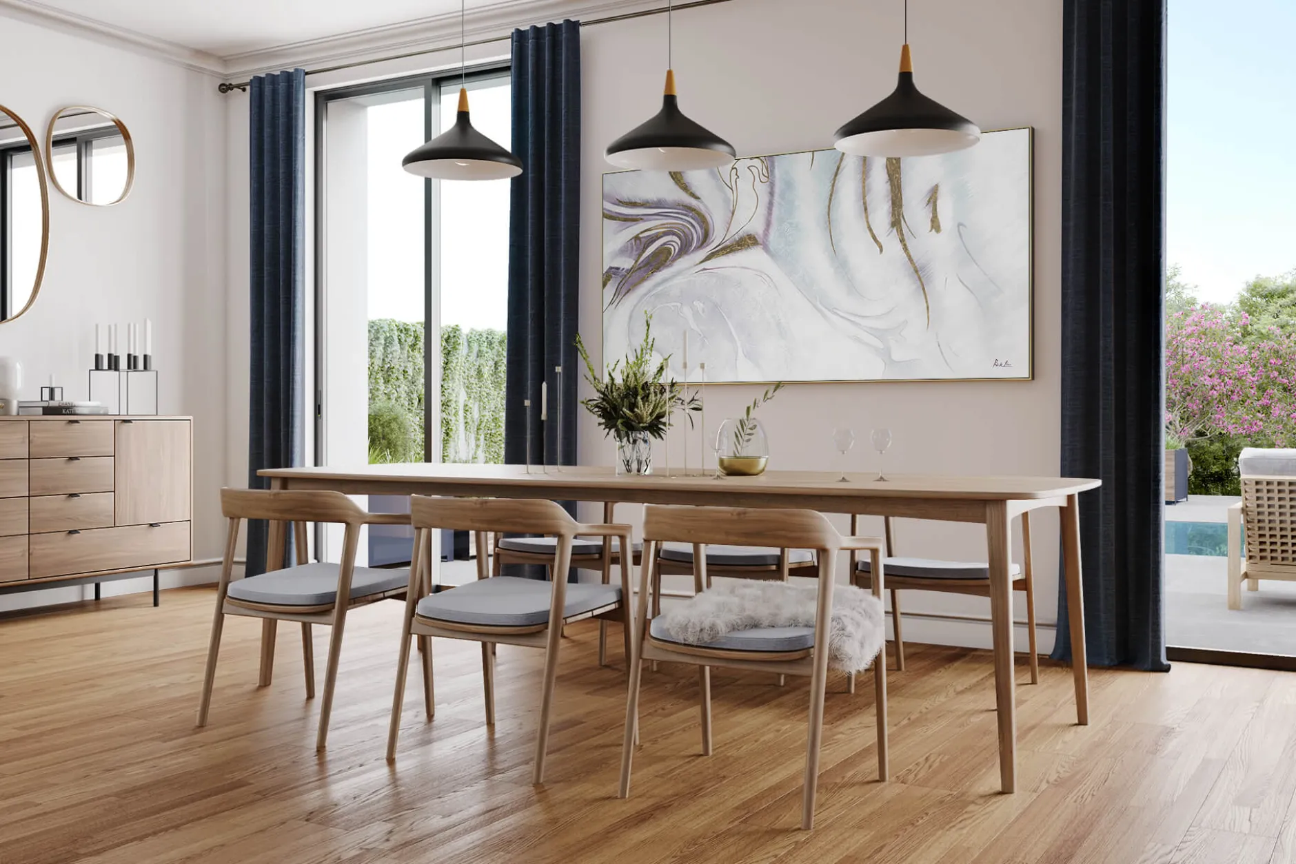 XXL Gemälde 'Porcelain' | Handgemaltes Unikat