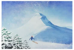 XXL Öl Gemälde 'Ab auf die Piste' | Handgemaltes Unikat