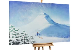 XXL Öl Gemälde 'Ab auf die Piste' | Handgemaltes Unikat
