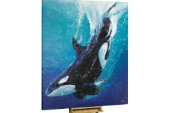 XXL Öl Gemälde 'Abenteuer eines Orcas' | Handgemaltes Unikat